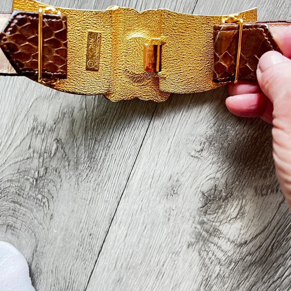 VTG 70s Brutalist Large Belt Buckle Statement Cast Metalwork Heavy Runway Rare